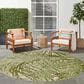 Nourison Aloha ALH41 7"10" Round Ivory and Green Indoor/Outdoor Area Rug, , large
