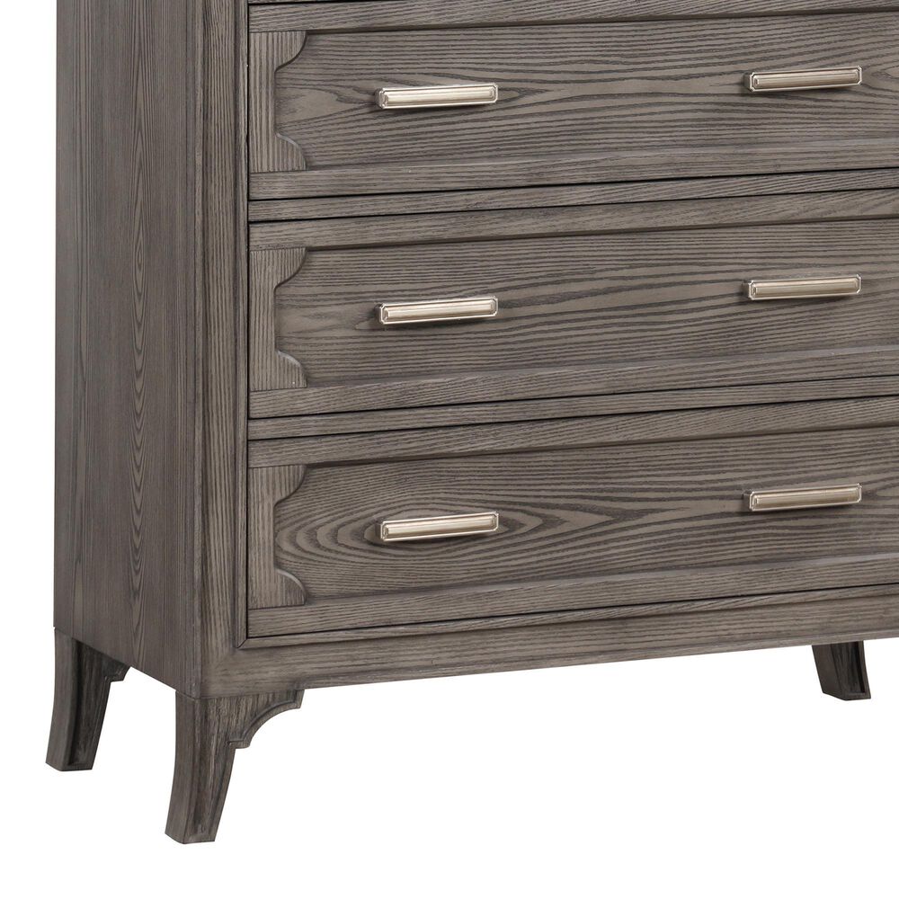 New Heritage Design Lisbon 5-Drawer Chest in Gray and White, , large