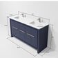 Lexora Home Lafarre 60" Double Bathroom Vanity in Navy Blue with 2 cm White Quartz Top and Rectangular Sinks, , large