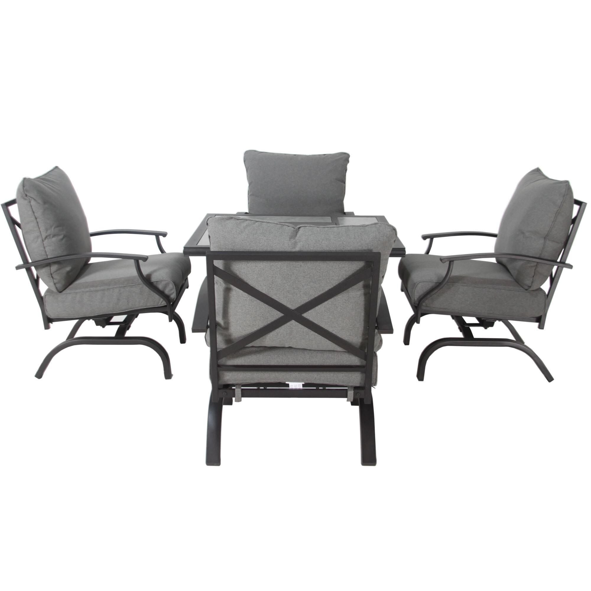 GatherCraft Franklin 5-Piece Firepit Chat Set in Gray