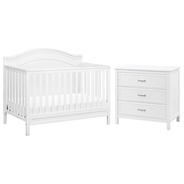 New Haus Charlie 4-In-1 Convertible Crib and 3-Drawer Dresser in White, , large
