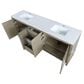 Lexora Home Lafarre 80" Double Bathroom Vanity in Rustic Acacia with 2 cm White Cultured Marble Top and Rectangular Sinks, , large