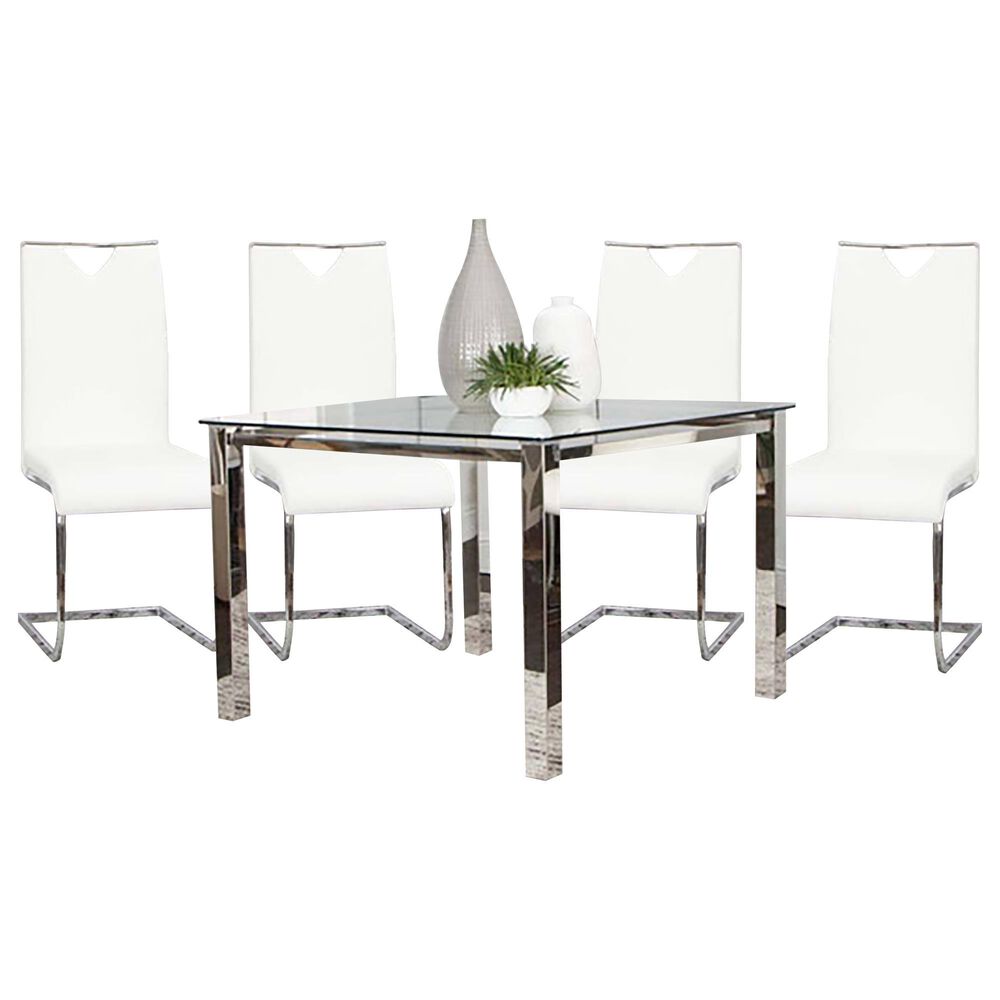 Penny Lane Skyline and Dana 5-Piece Square Dining Set in Clear and Chrome, , large