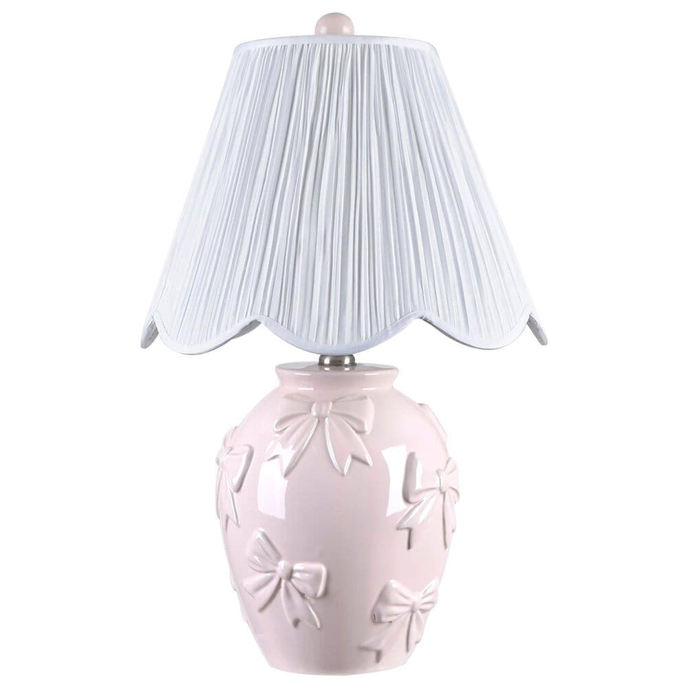 Slatehouse 20" Ceramic Bow Table Lamp in Pink, , large