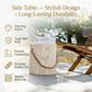 Hearth and Haven Outdoor Side Table with Braided Cord Design in Wood Brown, , large