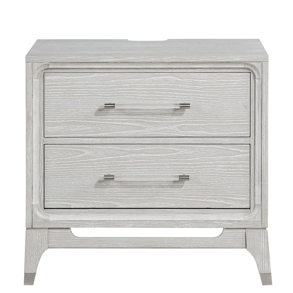 Davis International Solitude Nightstand with USB Ports in White Rub Through Finish, , large
