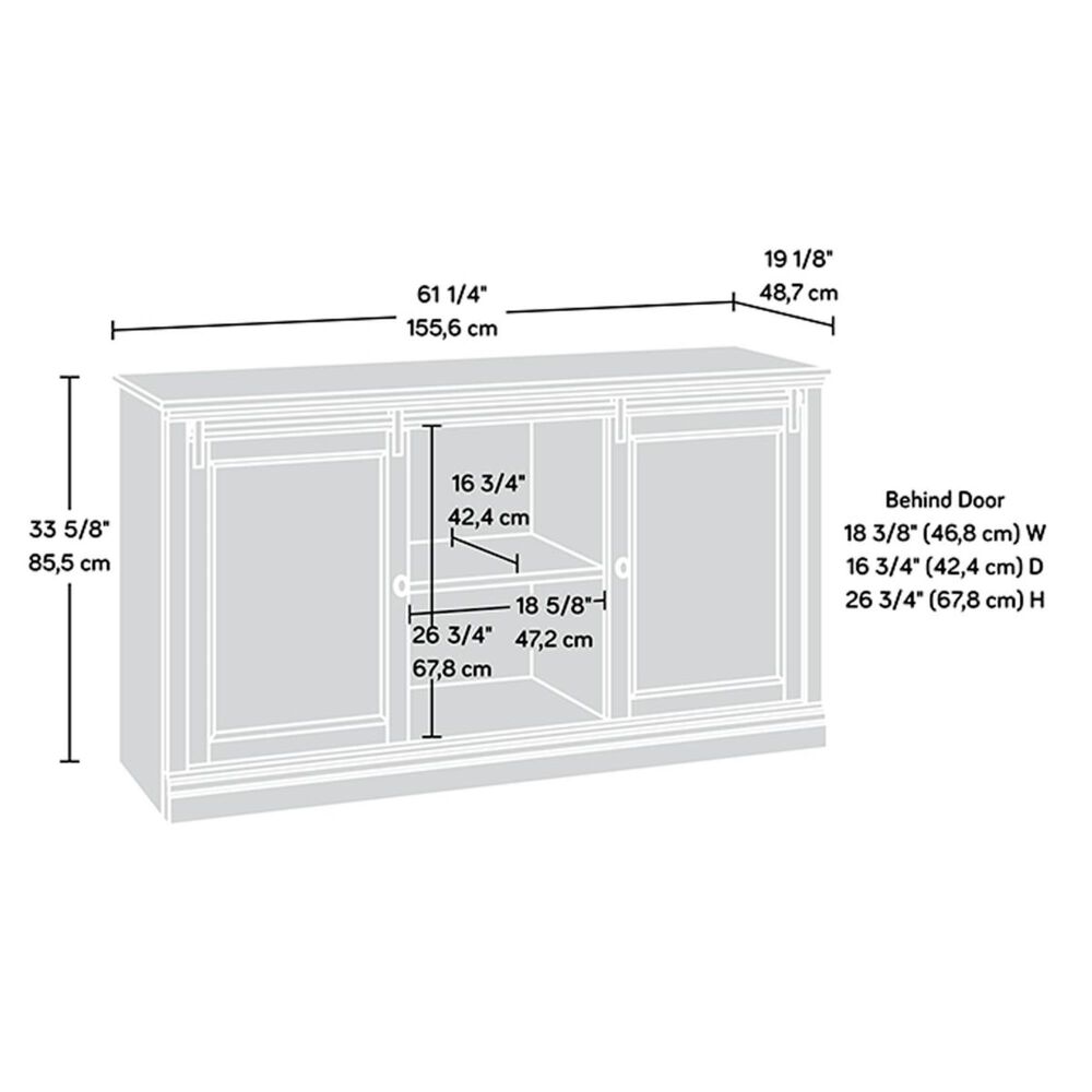 Sauder Barrister Lane 61&quot; Entertainment Credenza in White Plank, , large