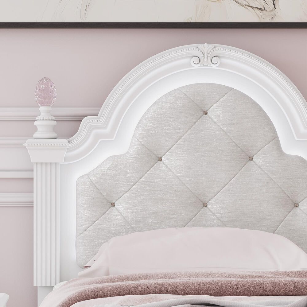 Ashley Kozlani Twin Upholstered Panel Bed in Matte White, , large