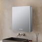 Lexora Home Corsica 20" x 28" LED Mirror Medicine Cabinet with Defogger in Aluminium, , large