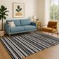 Dalyn Rug Company Soft Essentials Striped Black 10" x 14" Indoor/Outdoor Area Rug, , large