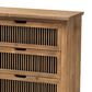 Baxton Studio Clement 3-Drawer Storage Cabinet in Medium Oak, , large