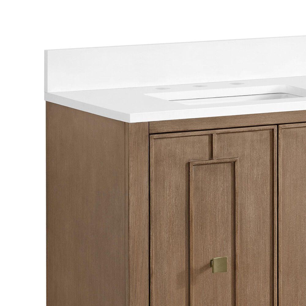 37B Kinsale 30" Single Bathroom Vanity Cabinet in Walnut Drift with White Composite Stone Top and Backsplash, , large