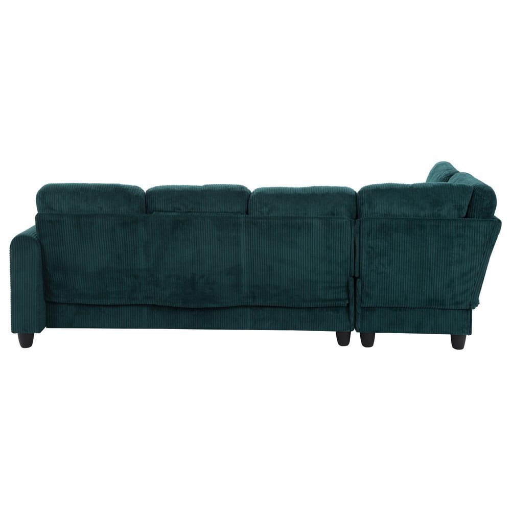 HOMLUX 94.49" L-Shaped Modular Sectional Sofa with Storage Ottoman and Cup Holders in Green, , large