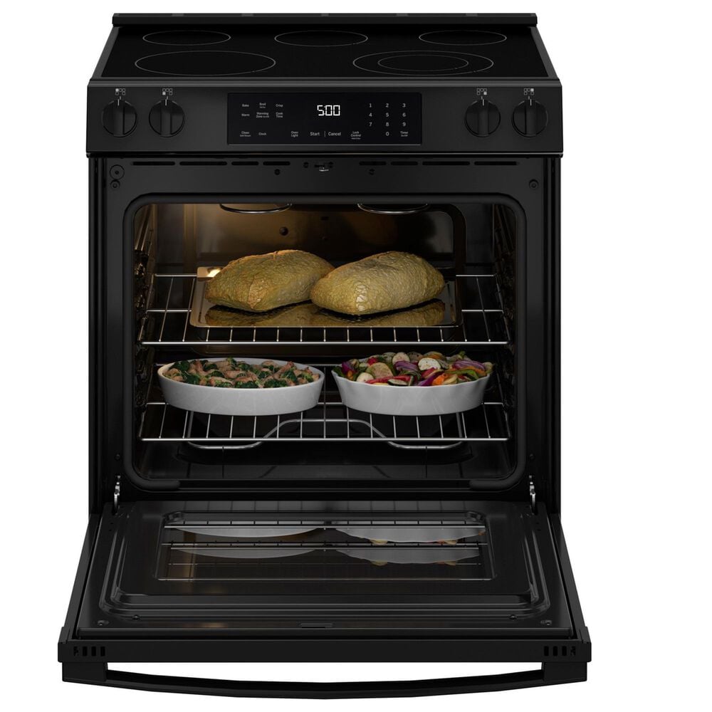 GE Appliances 30" Slide-In Electric Range with Crisp Mode in Black, , large