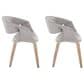 LumiSource Curvo Contemporary Upholstered Chair in Whitewashed Wood and Grey Fabric by LumiSource - Set of 2, , large