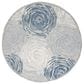 Safavieh Micro-Loop MLP382F 5" Round Gray and Ivory Area Rug, , large