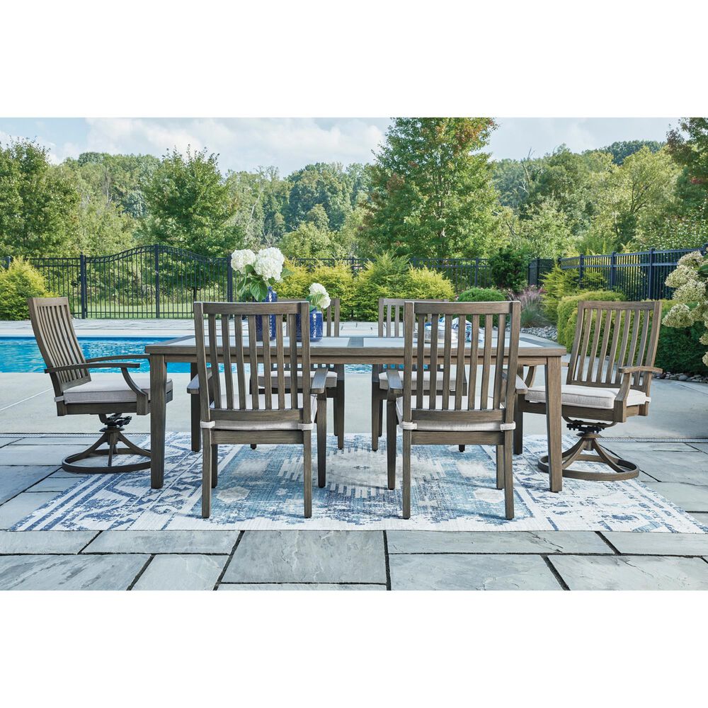 Ashley Rainier Ranch Rectangular Dining Table in Brown and Beige - Table Only, , large