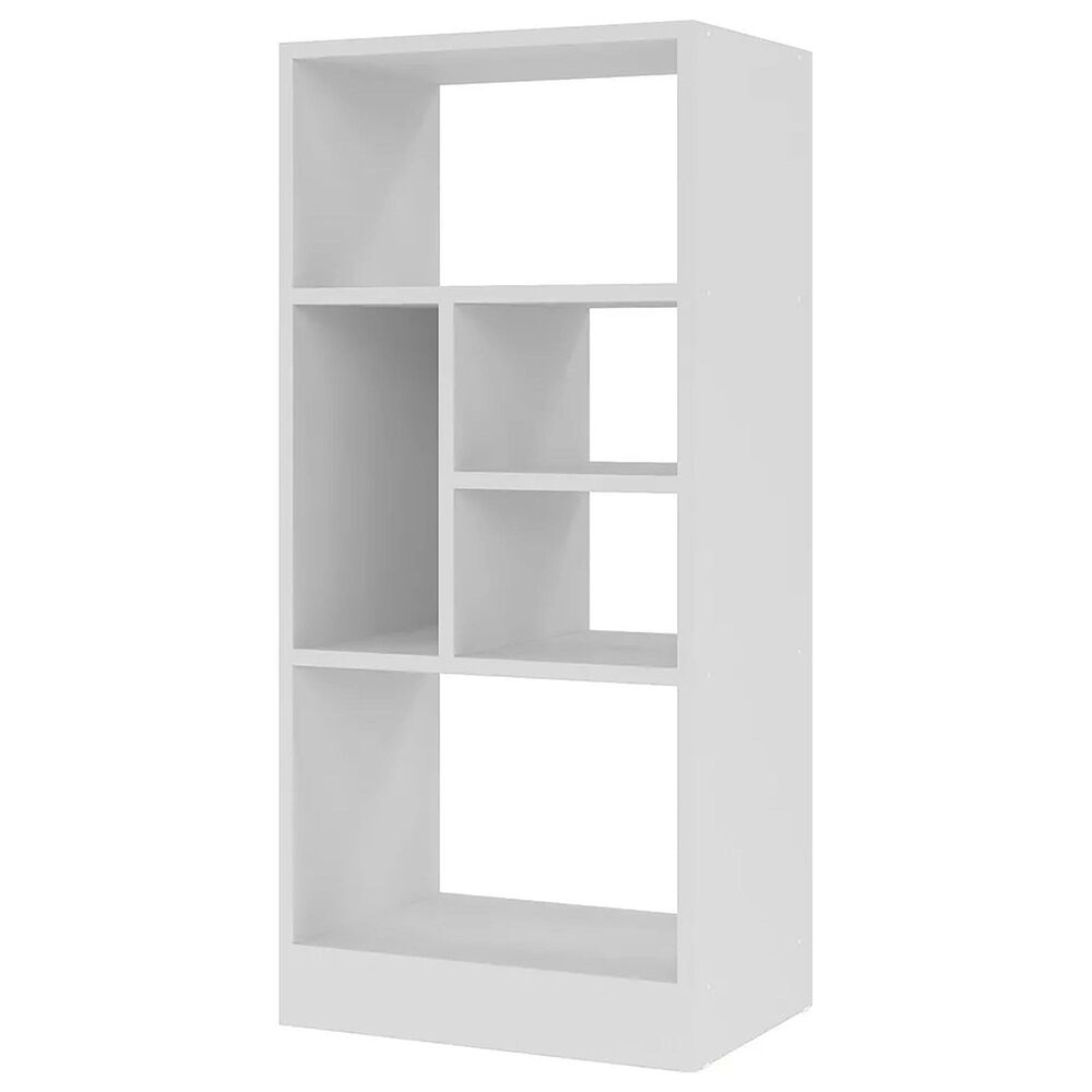 Dayton Valenca 5-Shelf Bookcase in White, , large