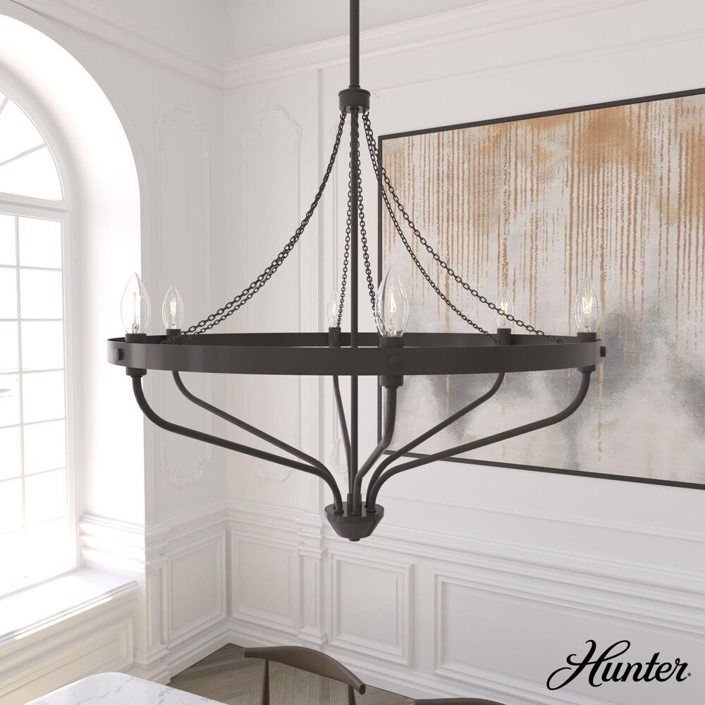 Hunter Merlin 6-Light Chandelier in Noble Bronze, , large