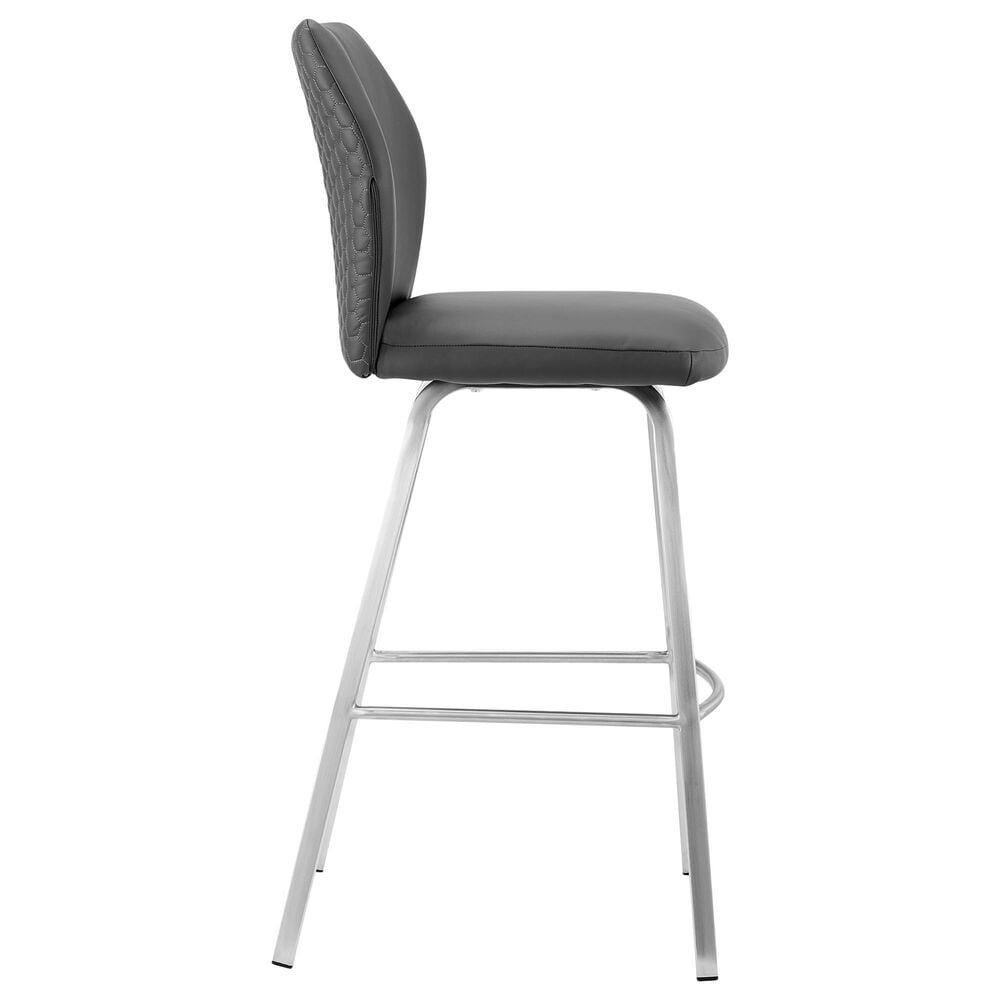 Blue River Tandy 30&quot; Barstool in Gray and Stainless Steel, , large
