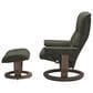 Stressless Mayfair Large Chair and Ottoman in Paloma Dark Olive, , large
