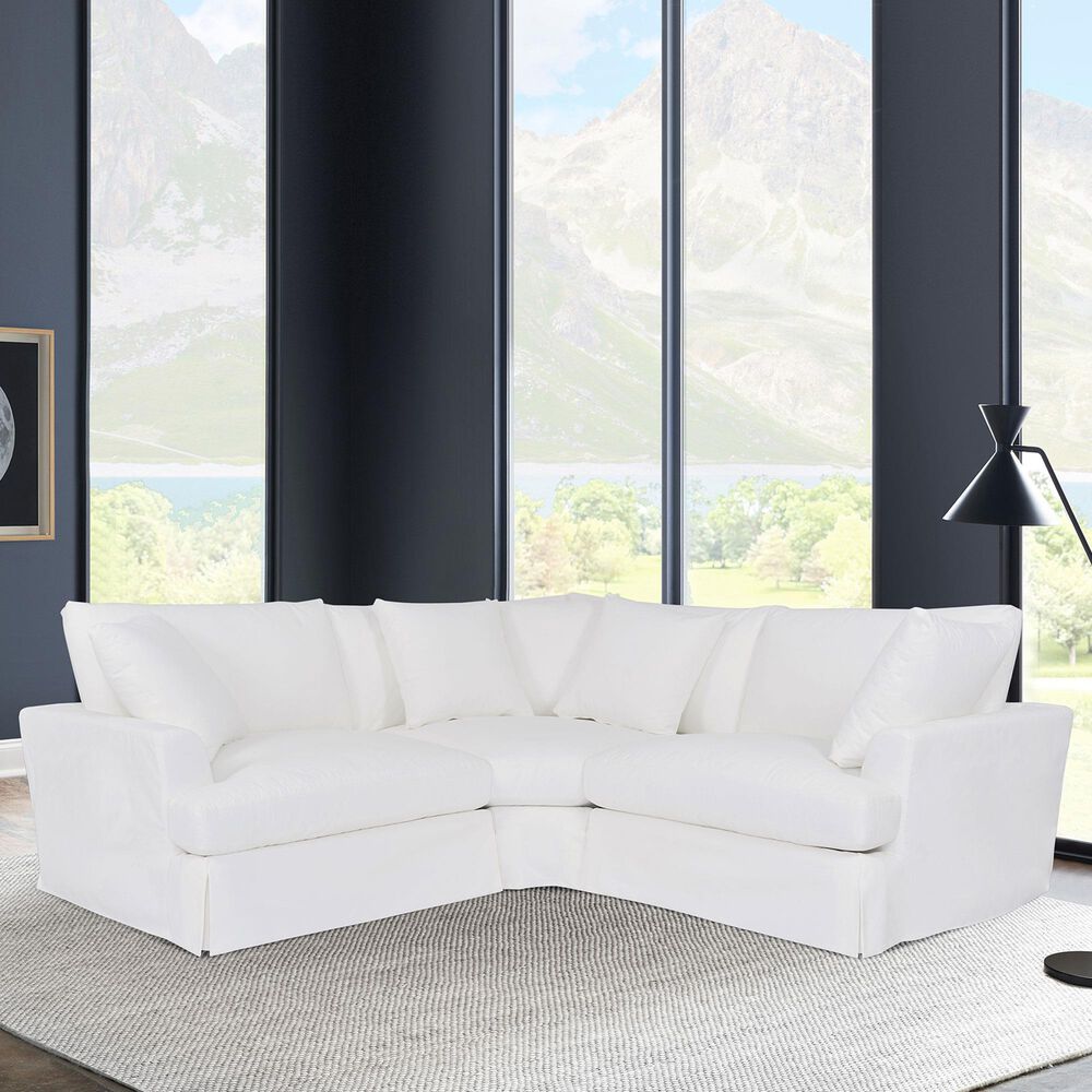 Blue River Ciara 3-Piece Stationary Sectional in Pearl, , large