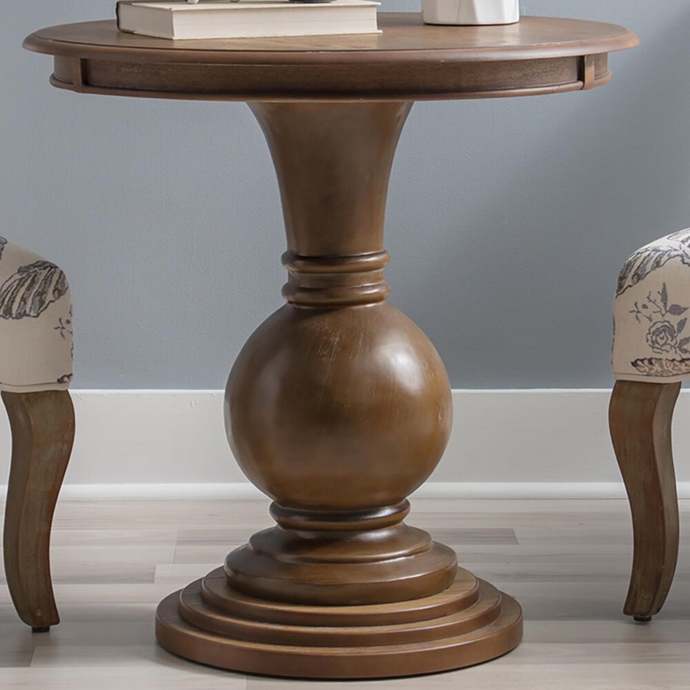 Linon Home Decor Adeline Round Accent End Table in Natural, , large