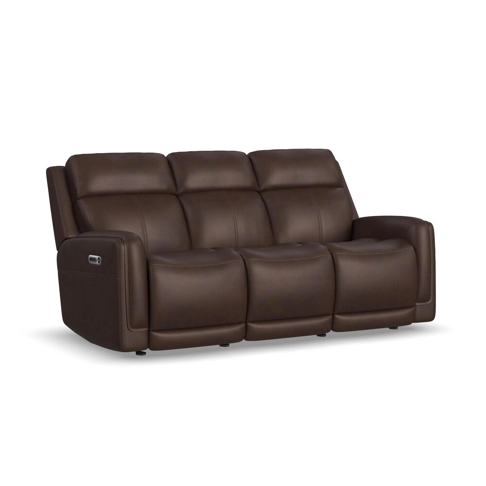 Flexsteel Alister Gliding Power Reclining Sofa with Headrest and Lumbar in Burnt Umber, , large