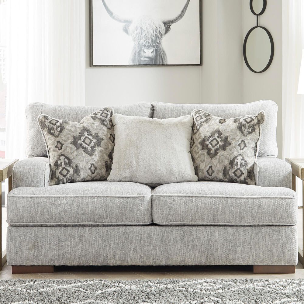 Signature Design by Ashley Mercado Loveseat in Pewter Nebraska
