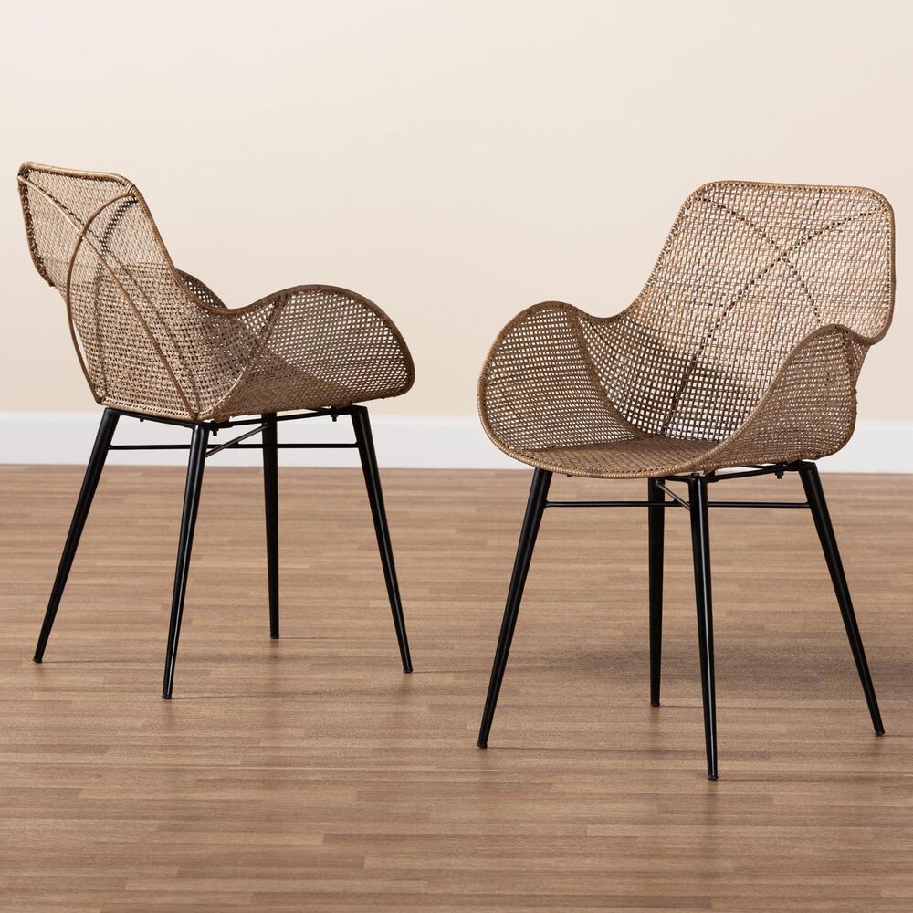 Baxton Studio Ballerina Arm Chair in Greywash and Black (Set of 2), , large