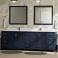Lexora Home Jacques 84" Double Bathroom Vanity in Navy Blue with 2 cm White Cultured Marble Top and Rectangular Sinks, , large