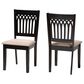 Baxton Studio Genesis Side Chair with Beige Cushion in Dark Brown (Set of 2), , large