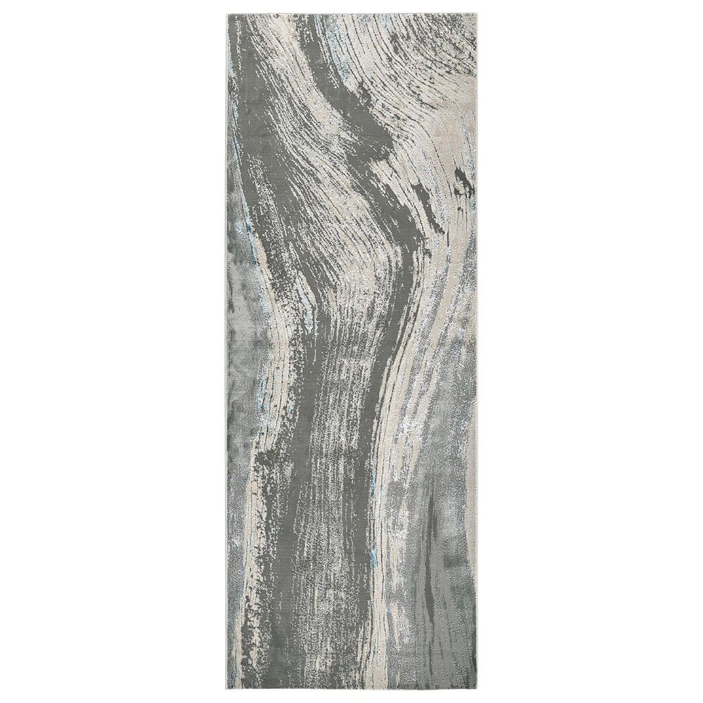 Feizy Azure 2"10" x 7"10" Gray and Silver Runner, , large
