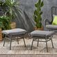 Hearth and Haven Montana Outdoor Ottoman with Gray Cushion in Black (Set of 2), , large