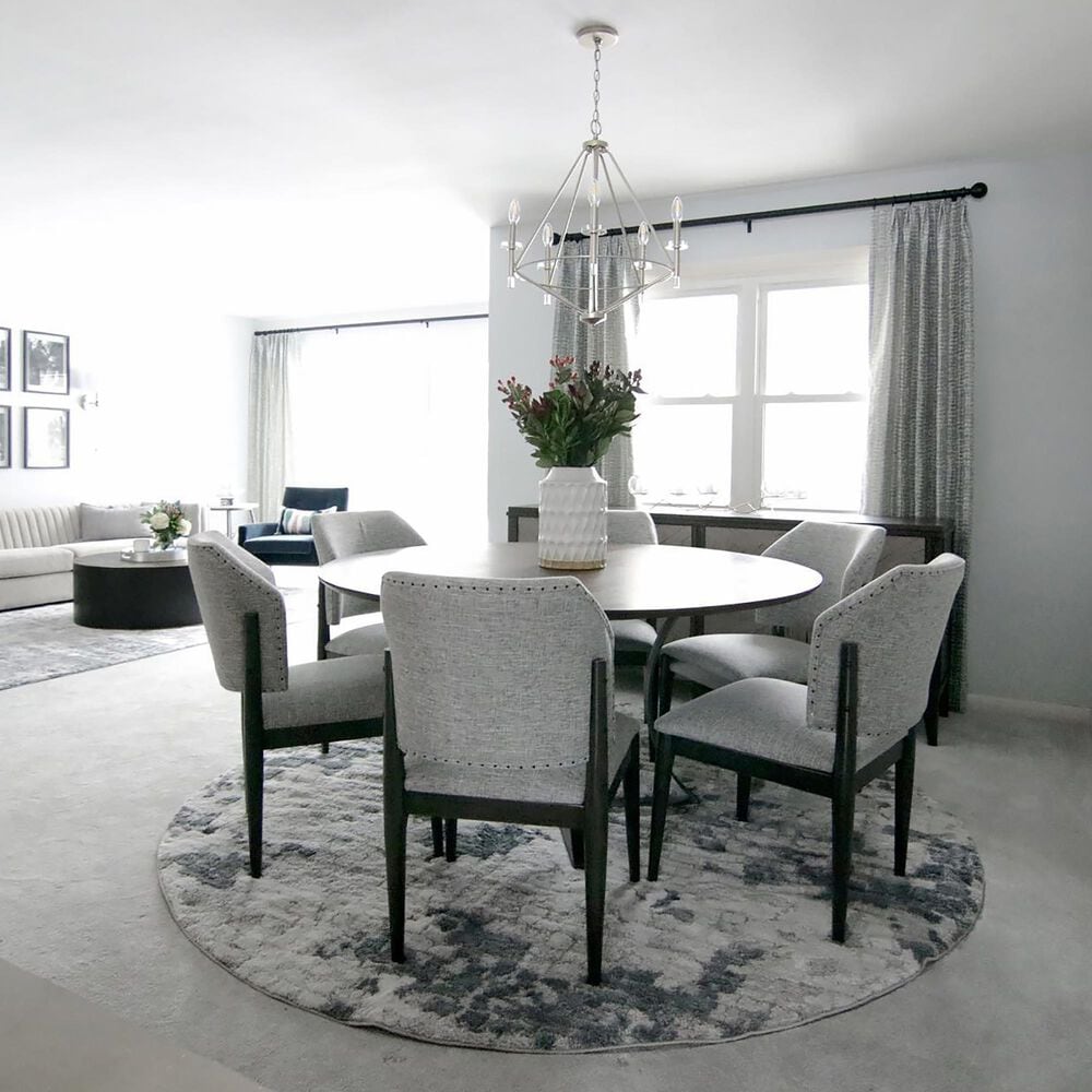 Surya Venice VNE-2300 7&#39;9&quot; Round Denim, Gray and Ivory Area Rug, , large