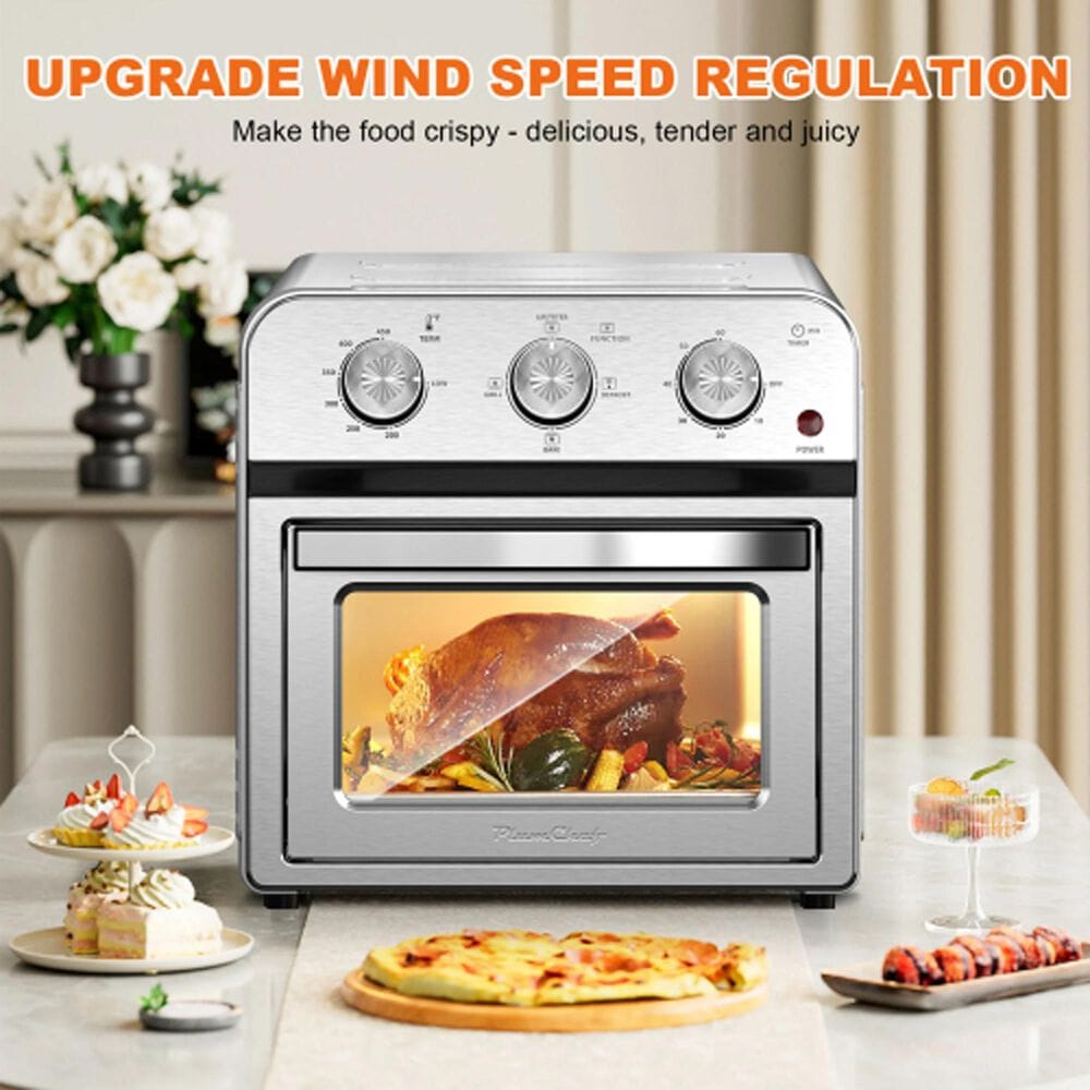 HOMLUX 13 Qt Air Fryer Toaster Oven in Silver, , large