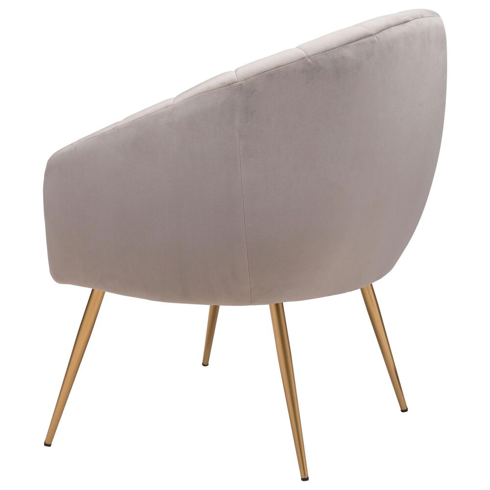 Zuo Modern Max Accent Chair in Gray Velvet, , large