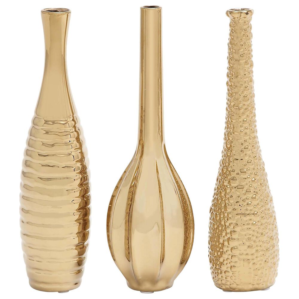 Maple and Jade Vase in Gold (Set of 3), , large