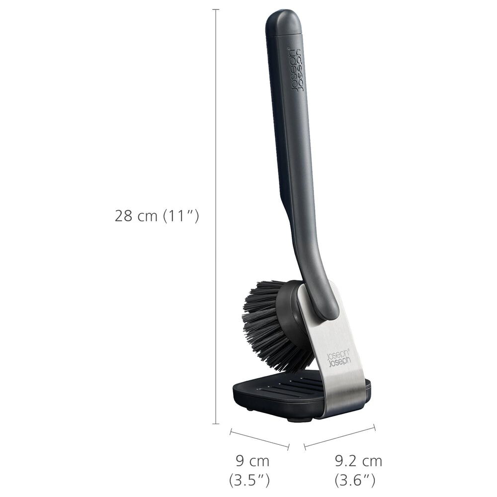 Joseph Joseph SinkTech Washing Up Brush with Steel Stand in Grey, , large