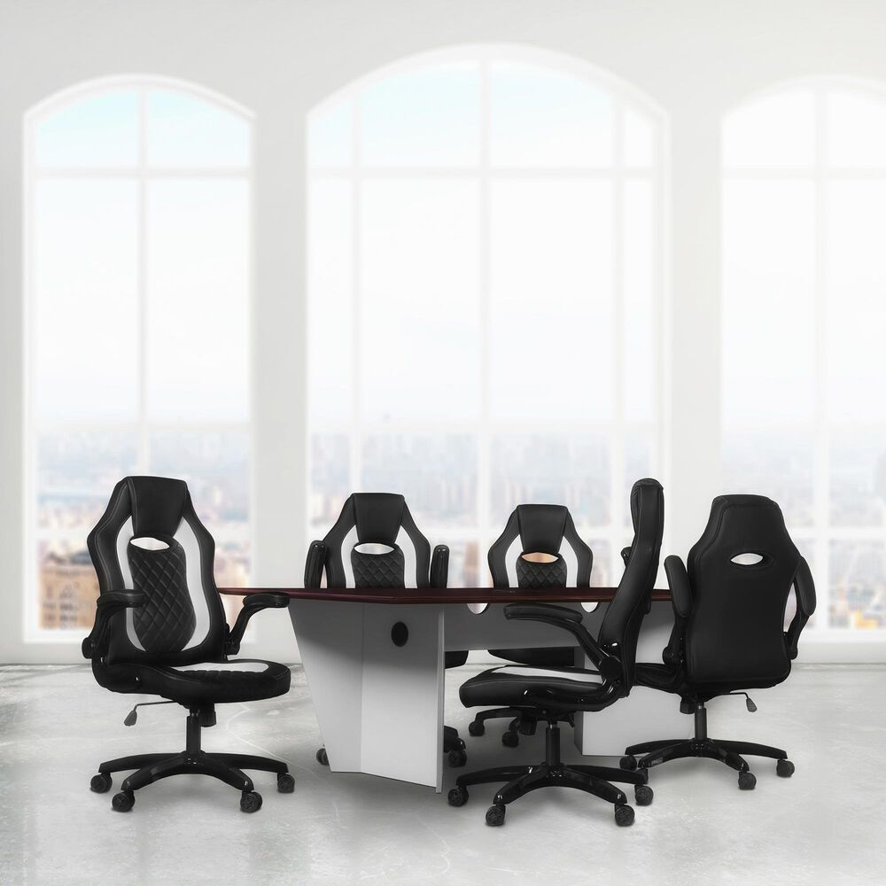 Regency Global Sourcing Array 96" Conference Table in White and Mahogany, , large