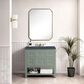 James Martin Vanities Breckenridge 36" Single Bathroom Vanity in Smokey Celadon with 3 cm Charcoal Soapstone Quartz Top and Rectangular Sink, , large