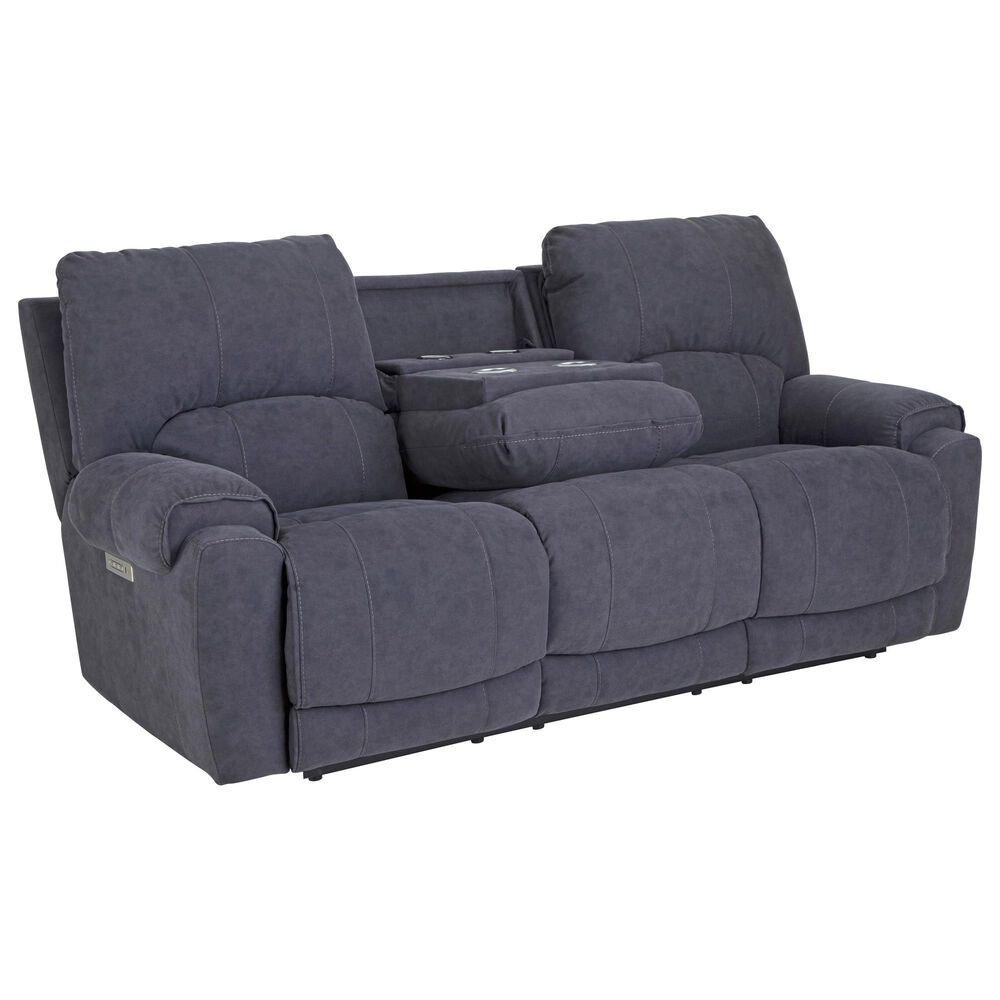 HomeStretch Showtime Power Reclining Sofa with Drop Down Table in Graphite, , large