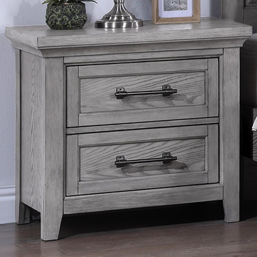 Crown Mark Beckett 2 Drawer Nightstand in Greige, , large
