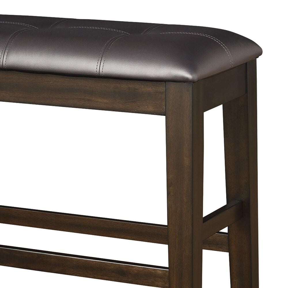 Ashley Haddigan 25.38 Faux Leather Dining Bench in Dark Brown, , large