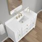 37B Kinsale 48" Single Bathroom Vanity Cabinet in Bright White with White Composite Stone Top and Backsplash, , large
