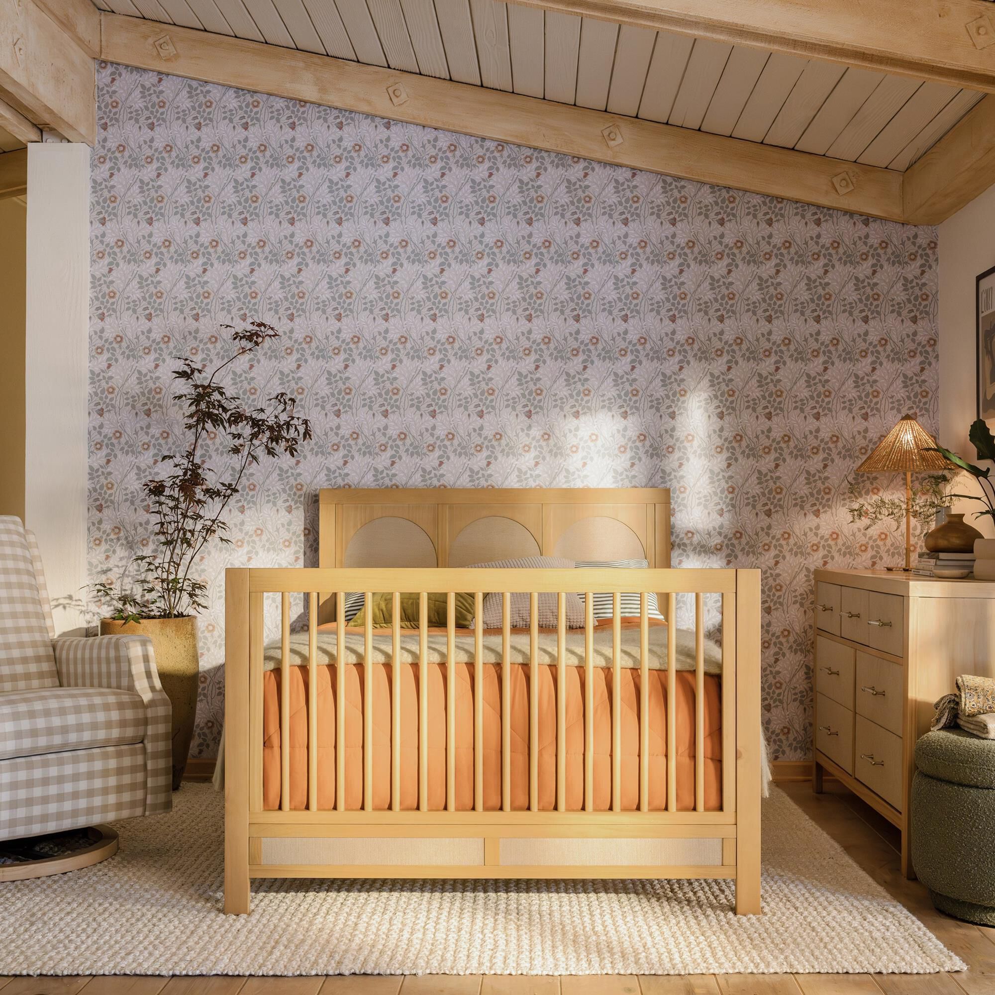 New Haus Eloise 4 In 1 Convertible Crib in Honey NFM