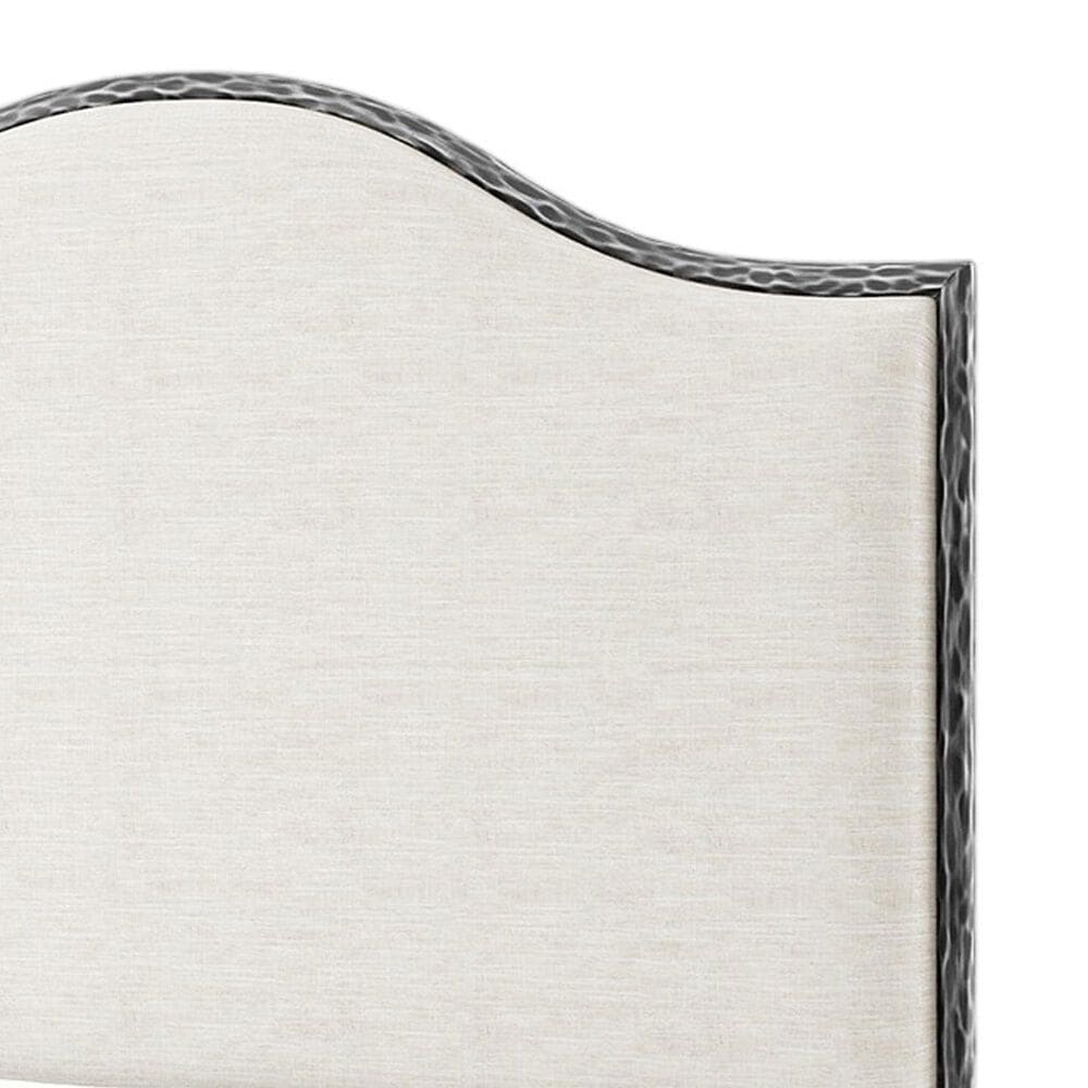 Furniture of America Lalia Queen Upholstered Panel Bed with Camelback Headboard in Matte Grey, , large