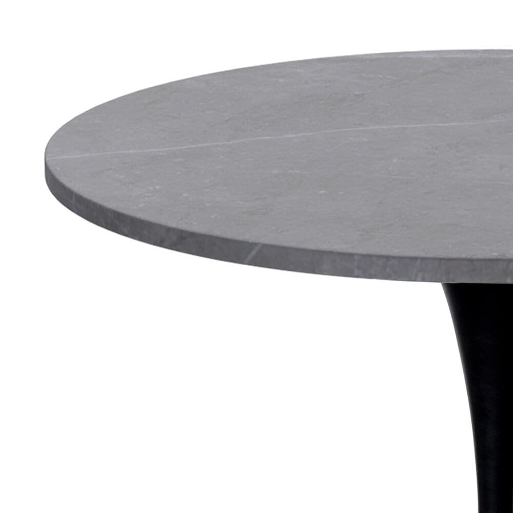 Leisuremod Verve 36&quot; Round Bar Height Dining Table with Sintered Stone Top in Black and Grey - Table Only, , large