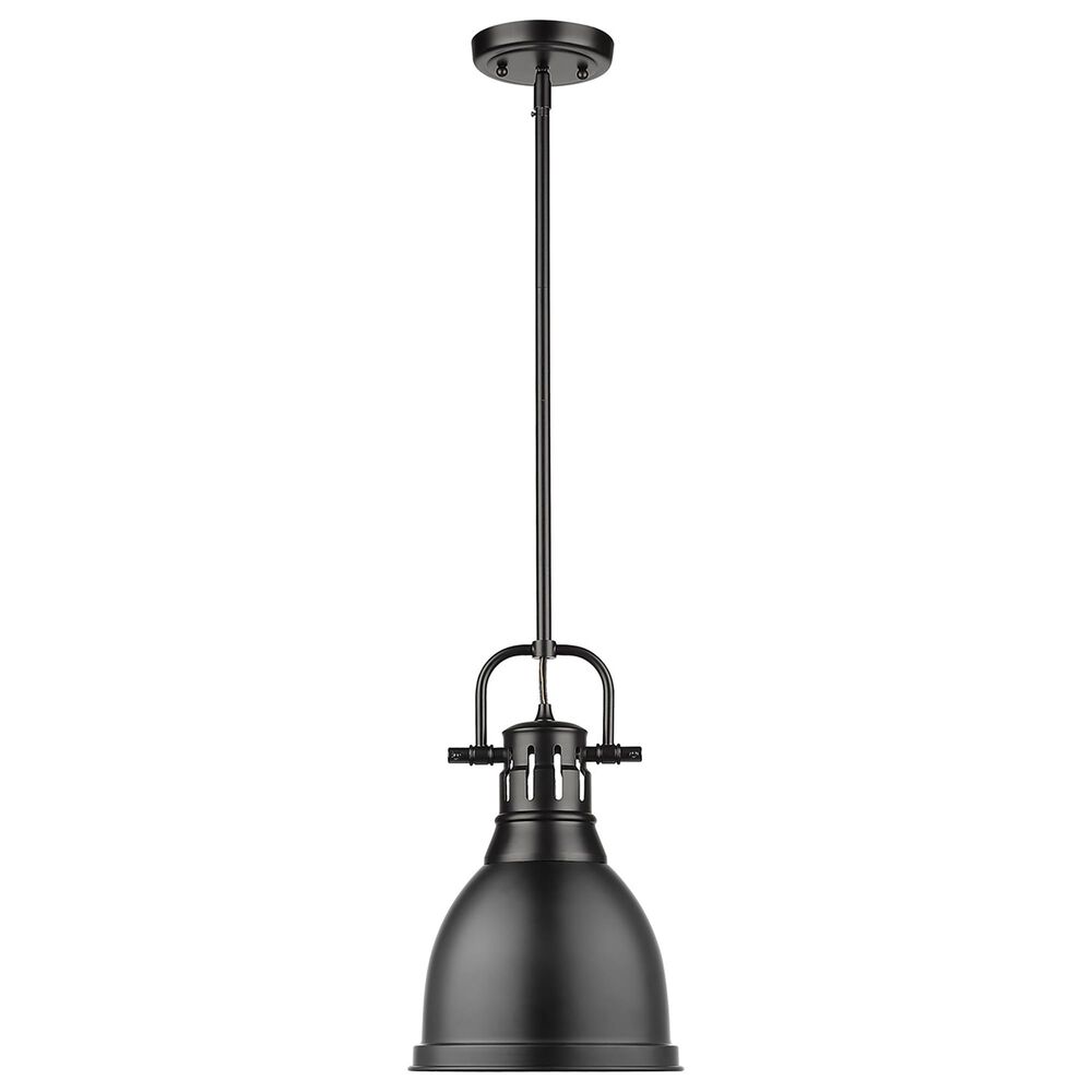 Golden Lighting Duncan Small Pendant with Rod in Matte Black, , large