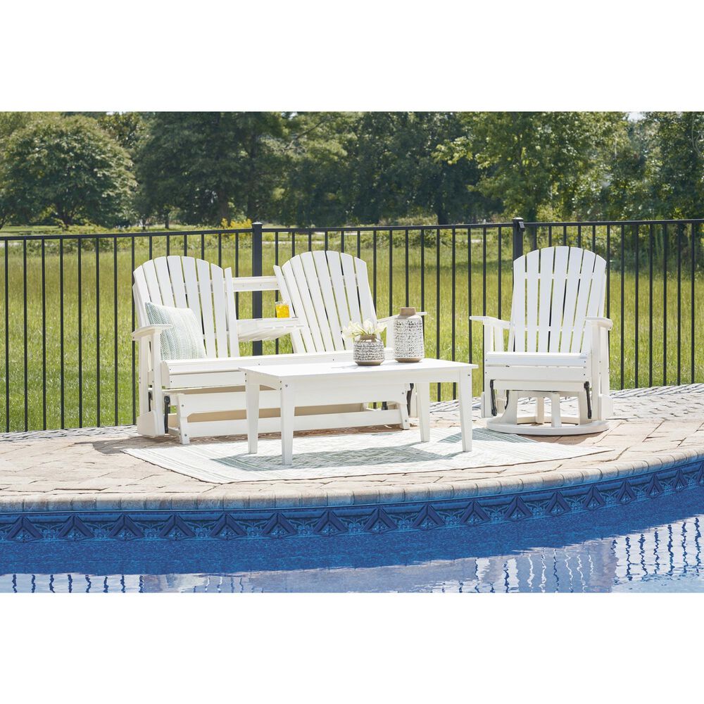 Ashley Hyland Wave Patio Rectangular Coffee Table in Bright White, , large